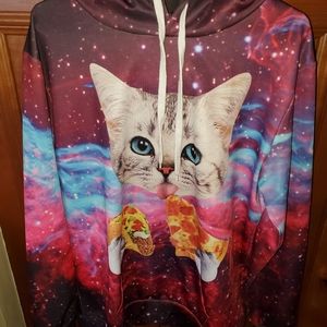 Cat Galaxy pizza taco hoodie